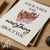 Nail Salon Wall Art, Nail Tech Room Sign, Nail Quotes, Your Nails Say Everything About You, Nail Tech Wall Art, Pink esthetician Art, Signs