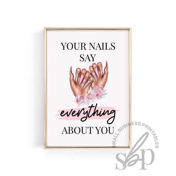 Nail Room Sign, Printable Nail Salon Signs, Nail Tech Gifts, Nail Quotes,Nail Tech Wall Art, Pink esthetician Art, Manicurist salon decor