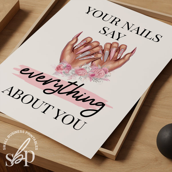 Nail Room Sign, Printable Nail Salon Signs, Nail Tech Gifts, Nail Quotes,Nail Tech Wall Art, Pink esthetician Art, Manicurist salon decor