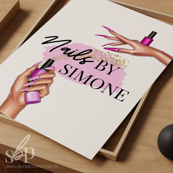 Manicure Print, Nail Salon Decor, Nail Room Decor, Nail Tech Name Sign, Purple and Gold Salon Decor, Nail Bar Studio Decorations, Salon Art