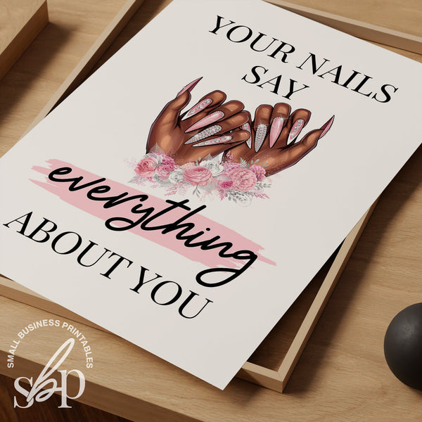 Nail Tech Prints, Nail Tech Wall Prints, Nail Salon Decor, Nail Tech Wall Art, Nail Poster Salon, Nail Salon Quotes, Nail Room, Manicure Art