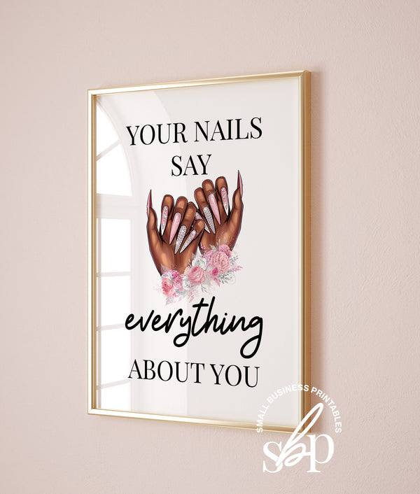 Nail Tech Prints, Nail Tech Wall Prints, Nail Salon Decor, Nail Tech Wall Art, Nail Poster Salon, Nail Salon Quotes, Nail Room, Manicure Art