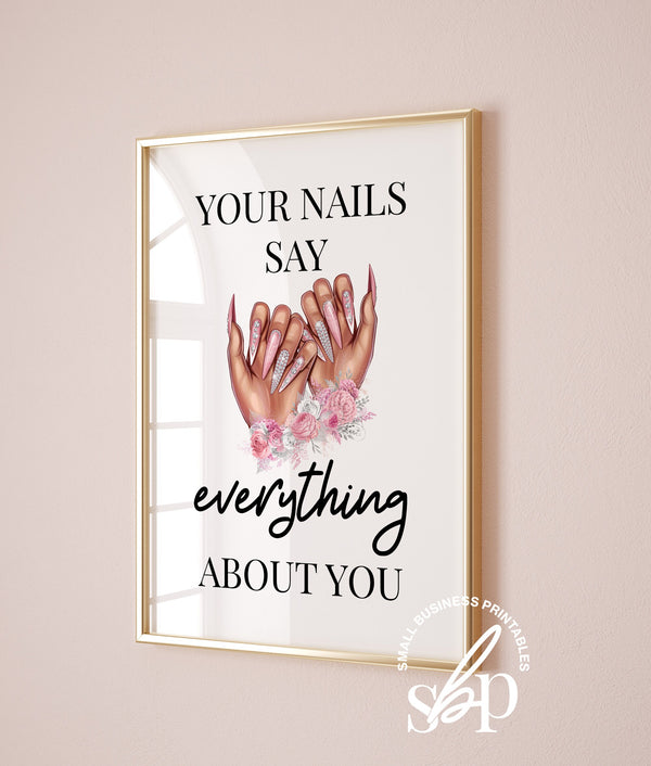 Nail Room Sign, Printable Nail Salon Signs, Nail Tech Gifts, Nail Quotes,Nail Tech Wall Art, Pink esthetician Art, Manicurist salon decor