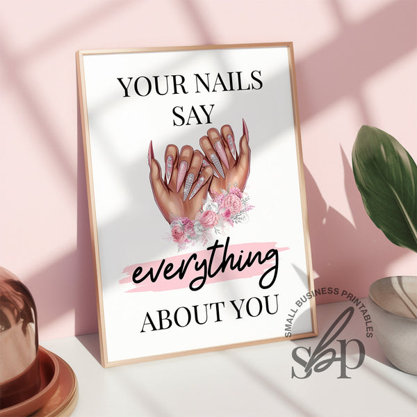 Nail Room Sign, Printable Nail Salon Signs, Nail Tech Gifts, Nail Quotes,Nail Tech Wall Art, Pink esthetician Art, Manicurist salon decor