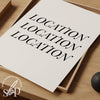 Real Estate Office Decor, Realtor Wall Art, Real Estate Marketing, Location Location, Realtor Branding, Modern Office Decor, Realtor Quotes