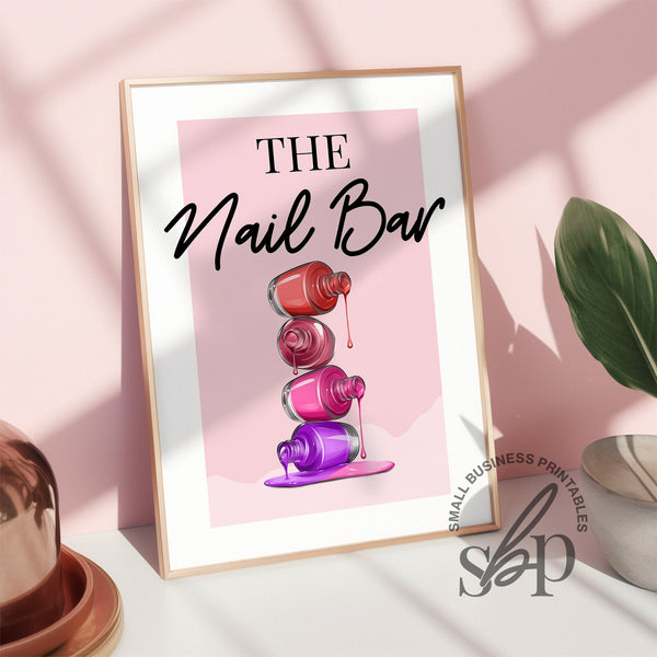 Nail Salon Wall Art, Nail Salon Prints, Nail Salon Decor, Nail Studio Decor, Nail Tech Room Decor Nail Polish Poster, Finger Polish Wall Art