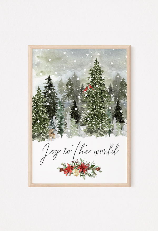 joy to the world christmas print