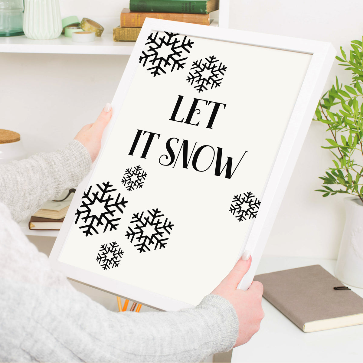 Black and White Christmas Wall Art – Set of 14 Buffalo Check Christmas Prints