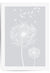 large light grey dandelion flower print