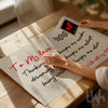 Above-the-bed framed quote print with romantic love letter in black and red text, perfect for couples’ bedroom wall art