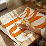 Love You More Typography Wall Art – Orange & Yellow Poster Print