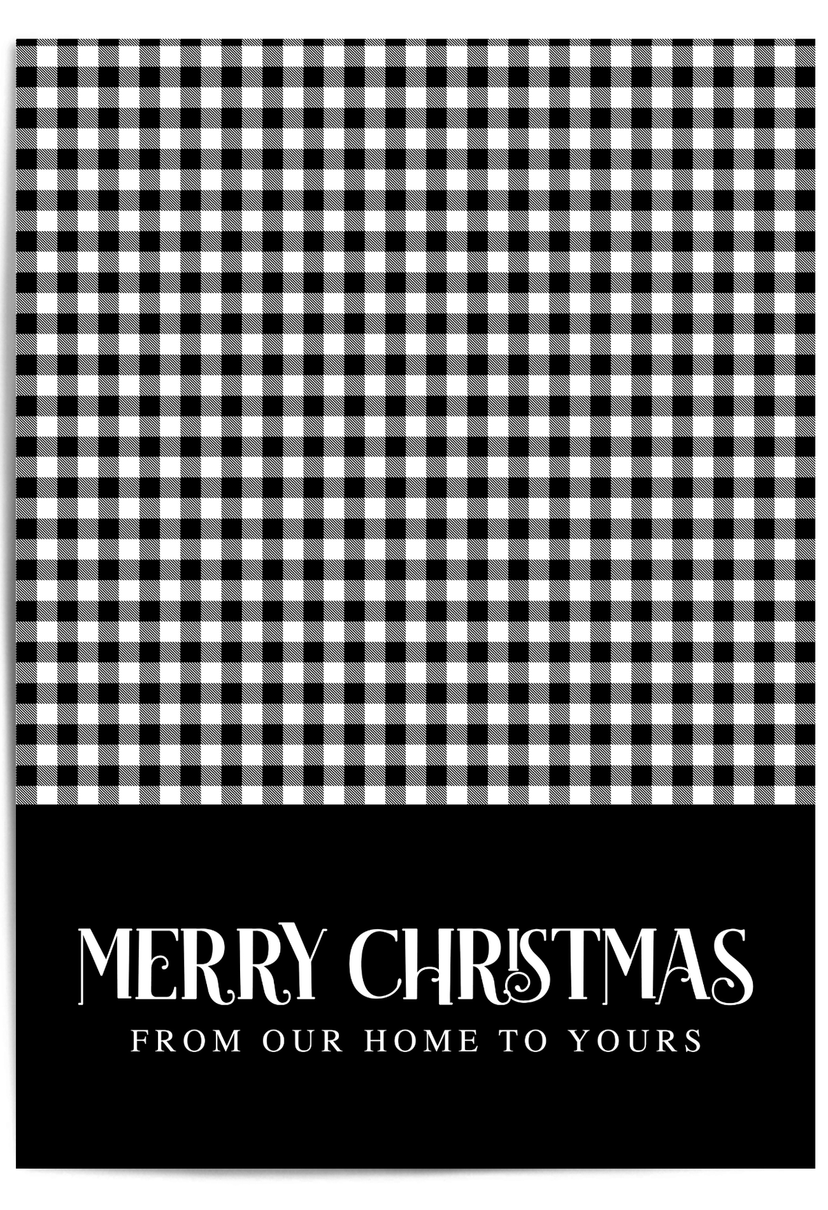 Merry Christmas buffalo plaid wall art black and white
