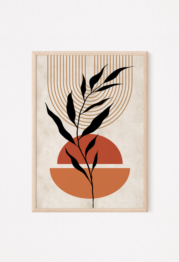 orange and black mid century stlye boho prints