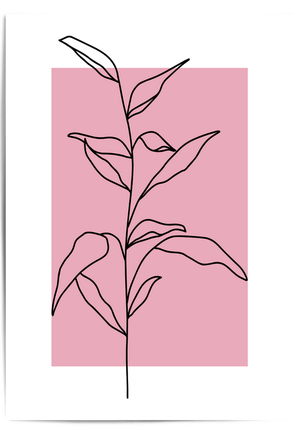 Dusty Pink Botanical Line Art Print