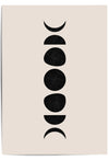 black and beige moon phrase print