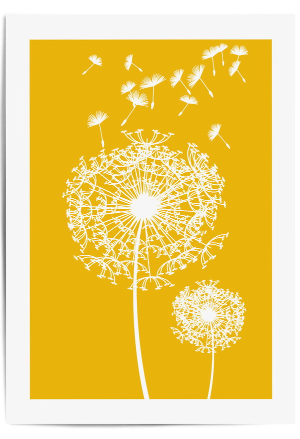 yellow dandelion wall decor