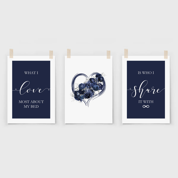 blue and silver 3pc bedroom set