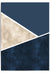 Geometric design with triangles in beige and navy on a blue background