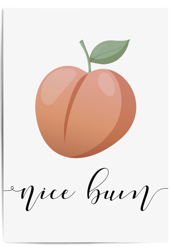 nice bum peach bathroom print