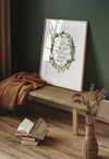 Watercolor Christmas wreath wall decor for festive homes
