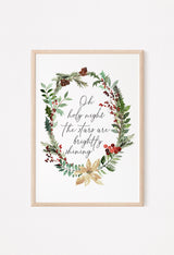 Elegant holiday wall art with poinsettia and pine branches