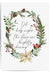 Oh Holy Night Christmas wall art print with watercolor wreath design