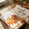 wash away you troubloe orange and grey bathroom quotes