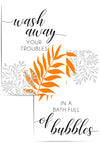orange bathroom print set of 2 prints