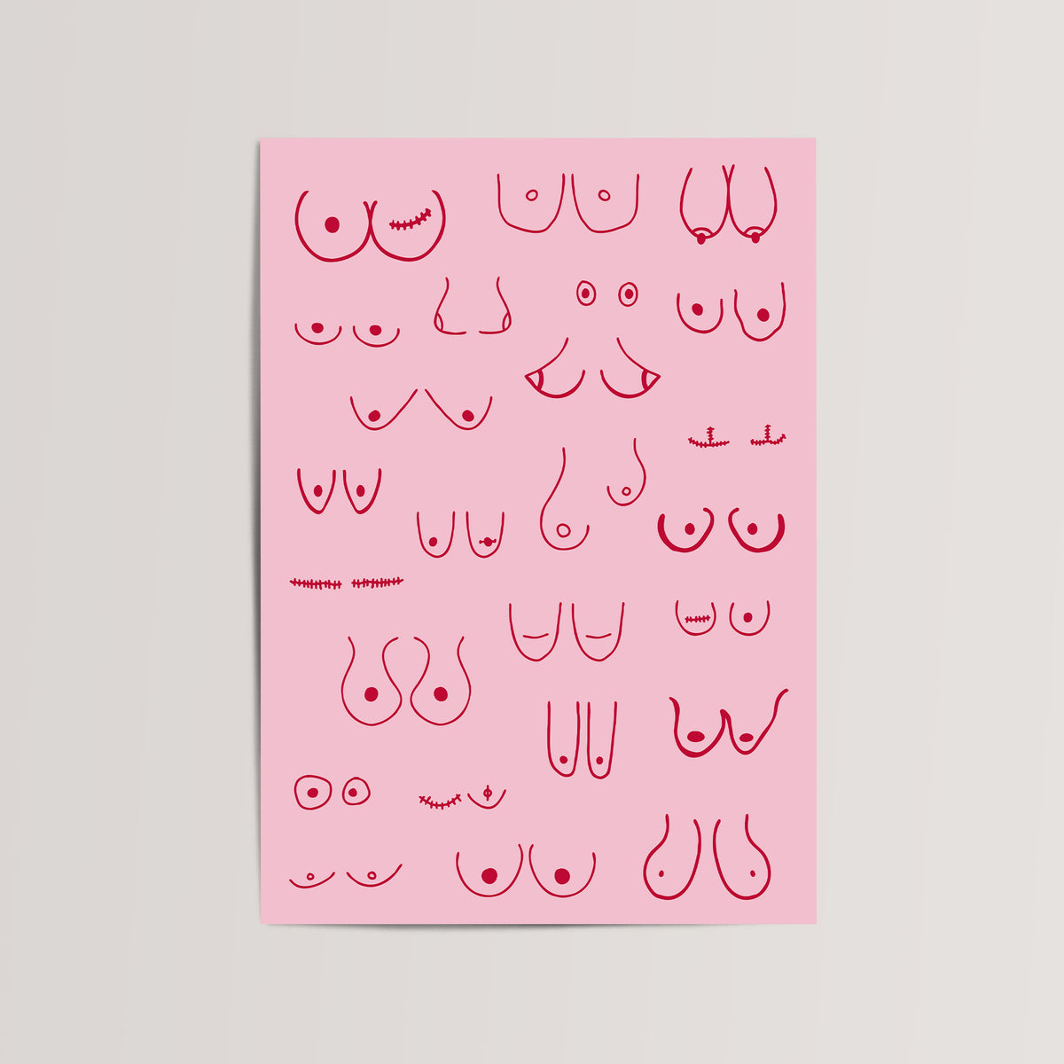 Boobs Feminist Art Poster Print