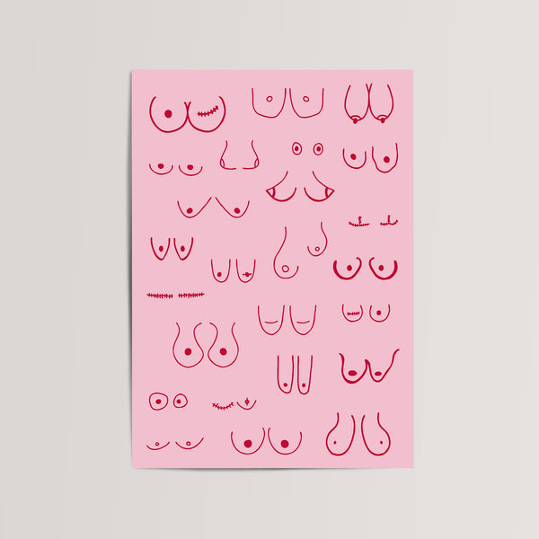 Boobs Feminist Art Poster Print
