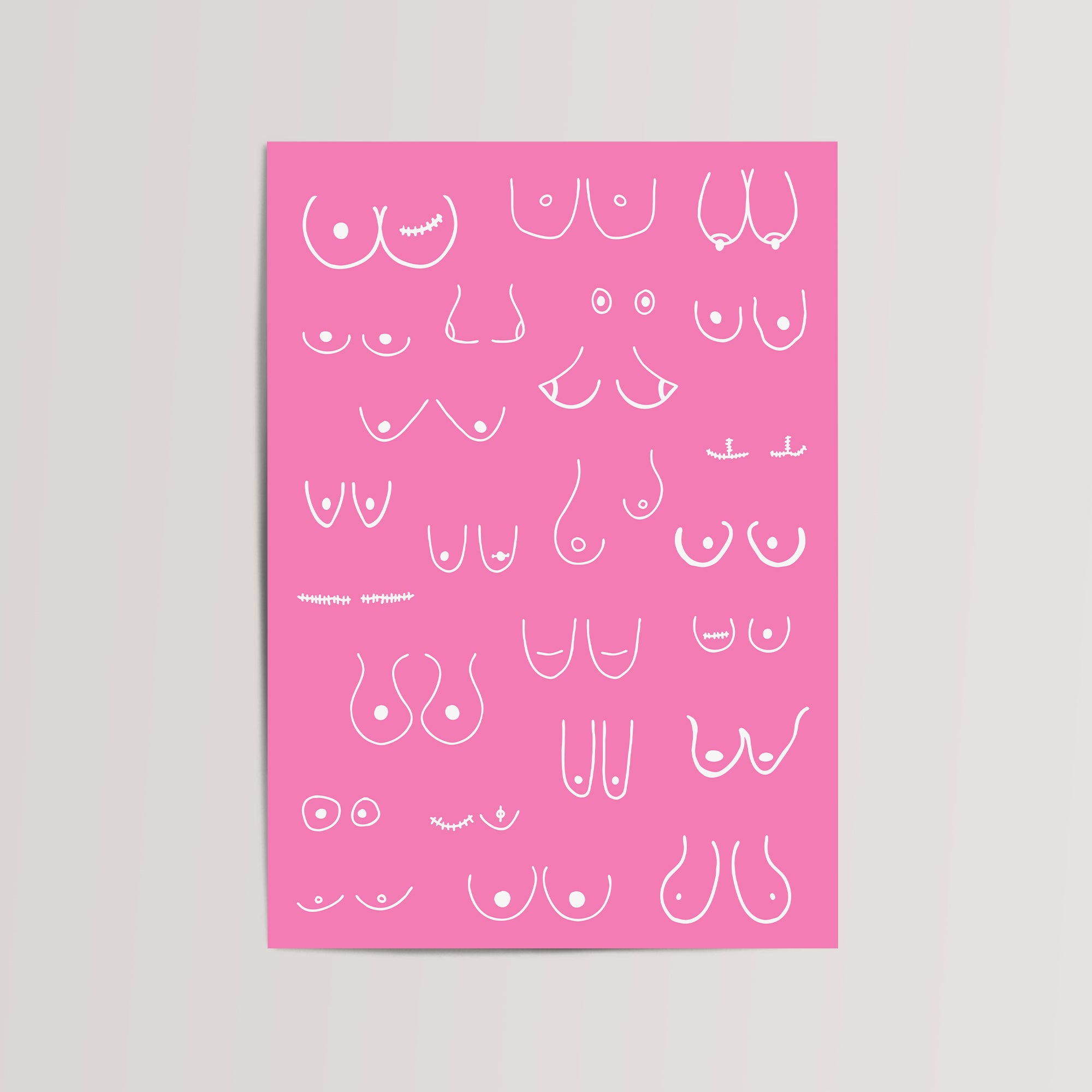 Boobs Feminist Art Poster Print