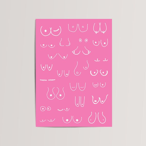 Boobs Feminist Art Poster Print