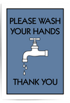 Powder blue please wash your hands bathroom wall art print