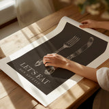 dark brown kitchen print