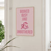 Pink retro typography wall decor for home office