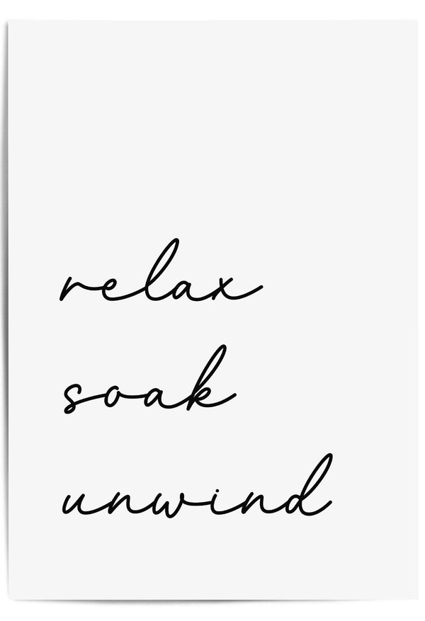 relax soak unwind print