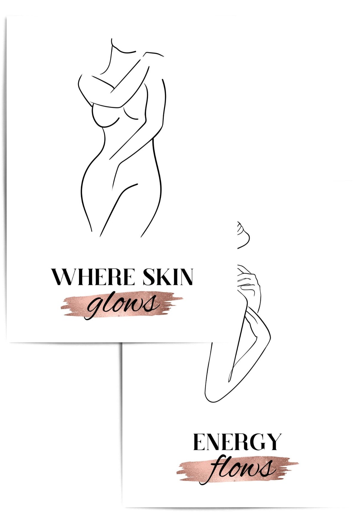 rose gold where skin glows energy flows set of 2