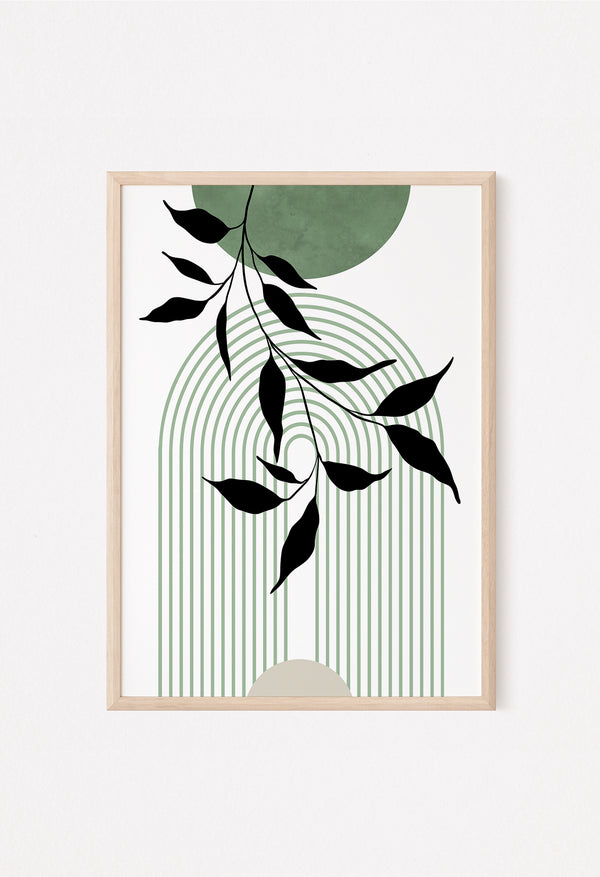 Mid Century Sage Green Wall Art Poster 3