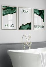 green bathroom relax soak unwind