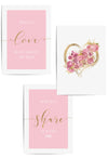 pink and gold set of 3 bedroom prints