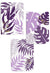 set of 3 purple and gold leaf botanics