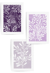 purple and lilac botanical leaf print