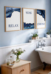 blue and gold bathroom decor set