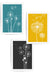 teal, yellow and dark grey dandelion print