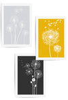 mustard and grey dandelion print set