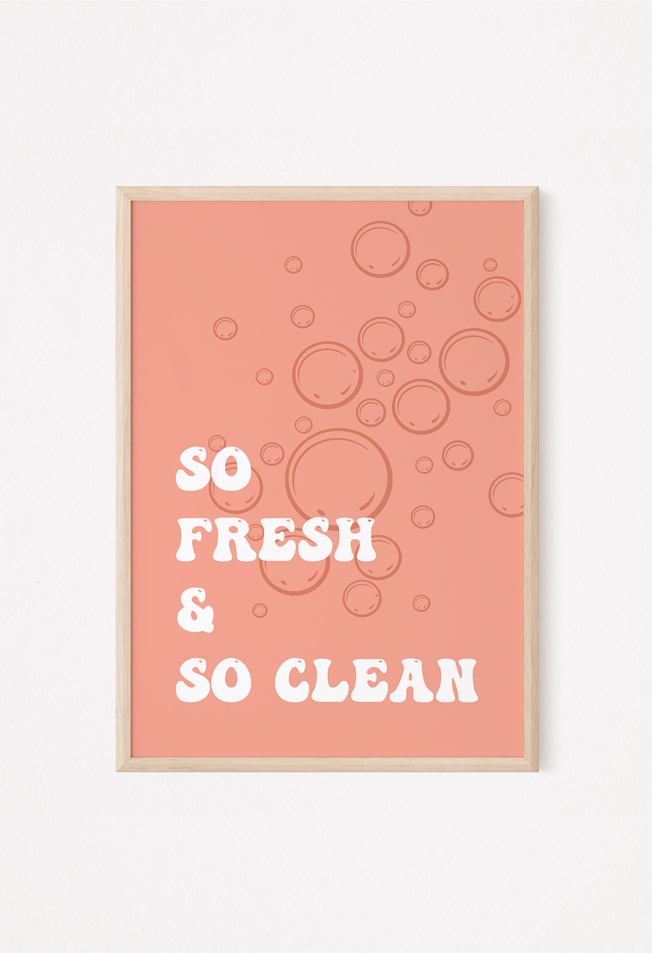 so fresh and so clean orange bathroom art
