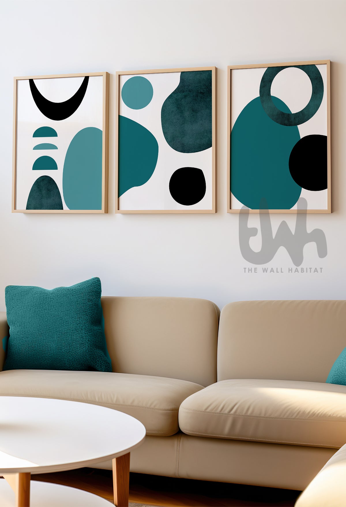 teal and black duck egg art