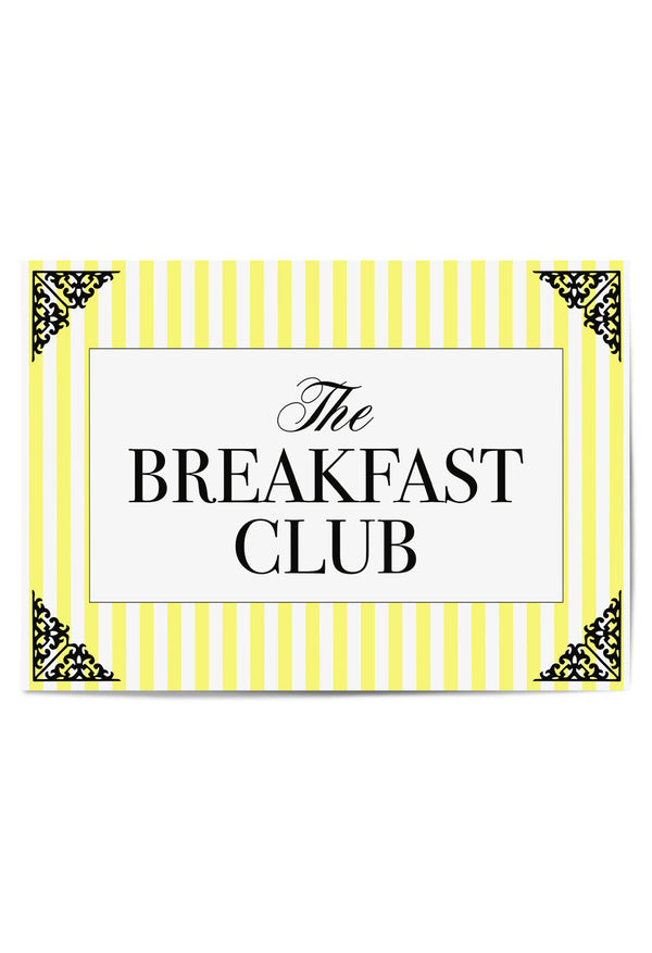 The Breakfast Club Yellow Kitchen Wall Art – French Bistro Striped Print
