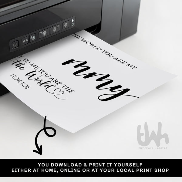 To The World You Are Mummy Hand Print DIY Mother's Day Art