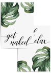 get naked and relax tropical bathroom prints